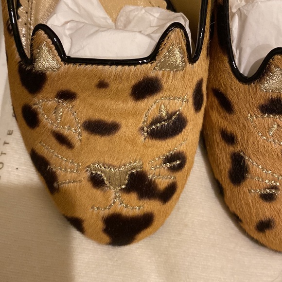Authentic Charlotte Olympia Leopard pattern cat flats 38 - Picture 2 of 9